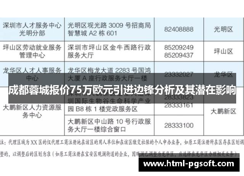 成都蓉城报价75万欧元引进边锋分析及其潜在影响
