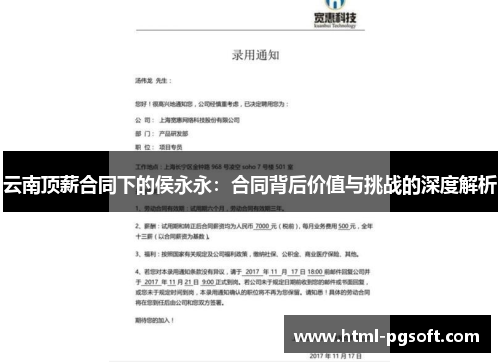 云南顶薪合同下的侯永永：合同背后价值与挑战的深度解析