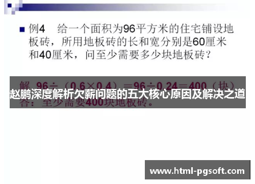 赵鹏深度解析欠薪问题的五大核心原因及解决之道